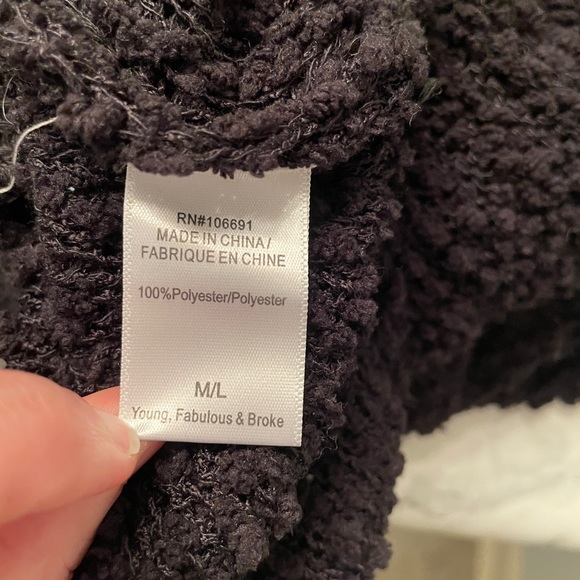 Young Fabulous & Broke Chunky Knit Hoodie M/L - Picture 9 of 11